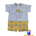 Macacão Curto Cinza e Mostarda P. Ref. 2439
