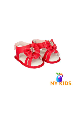 Chinela de bebê Laço e Strass (Vermelho) Ref. 11015