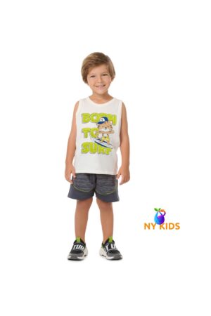 Conjunto Camiseta Regata e Bermuda Moletom Ref.14476